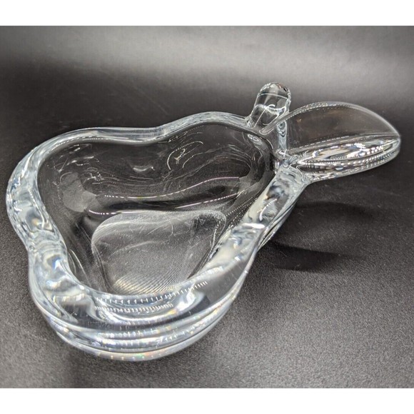 Art Vannes France Crystal Pear Ashtray, Trinket/Candy Dish, Paperweight *READ!* - Picture 1 of 14